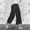 Black, variant on CHUOU Capri Pants for Women Casual Loose Elastic Waist Cotton Trousers Wide Leg Pants Cropped Pants