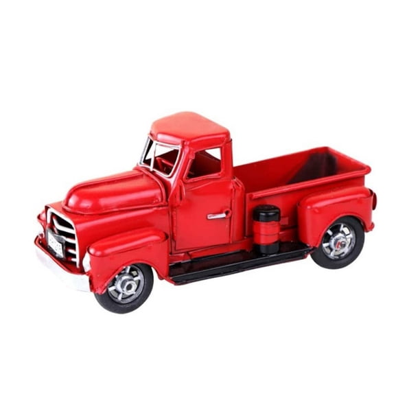 Modelo de camión grande de coche, decoración navideña coleccionable para niños (con árbol de Navidad), rojo