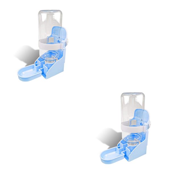 Methold Dispensador automático de botellas de agua para mascotas, jaula para animales para sala de estar, bebedero de 500ml, contenedor Azul 2piezas