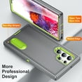 thumbnail image 3 of Samsung Galaxy S22 Ultra Shockproof Case with Built-in Metal Kickstand, Dteck 3-Layer Full Body Protection [Without Screen Protector] Rugged Heavy Duty Durable Cover Case, Gray+Green, 3 of 8