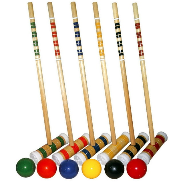 Ensemble de croquet Swiftflyte Sport pour 6 joueurs – jeu complet extérieur avec maillets en bois, balles, arceaux et sac de transport