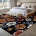 thumbnail image 4 of Vintage Floral Large Area Rugs 8x10 ft Red Pink Yellow White Flowers Black Bottom Washable Rug Non Slip Indoor Carpet Absorbent Floor Mat for Living Room Bedroom Dining Room, 4 of 9