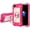 Hot Pink, variant on Drop Proof Case for iPhone 8 Plus/ iPhone 7 Plus (5.5"),  360°Metal Rotating Ring Holder Kickstand Built-in Magnetic Car Mount Heavy Duty Hard PC Soft Silicone Shockproof Case, Rainbow Green