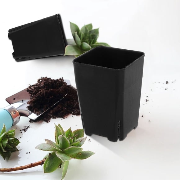 Phenofice 20Set Black Square Planter Nursery Pots for Home and Office Planting