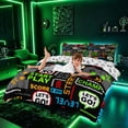 thumbnail image 4 of meiyoeat Retro Game Controller Duvet Cover Set, Pixel Text Bedding Full for Boys Gamers, Multi-Color, Gamepad Reversible3 Pieces, 1 Duvet Cover and 2 Pillowcases, 4 of 7