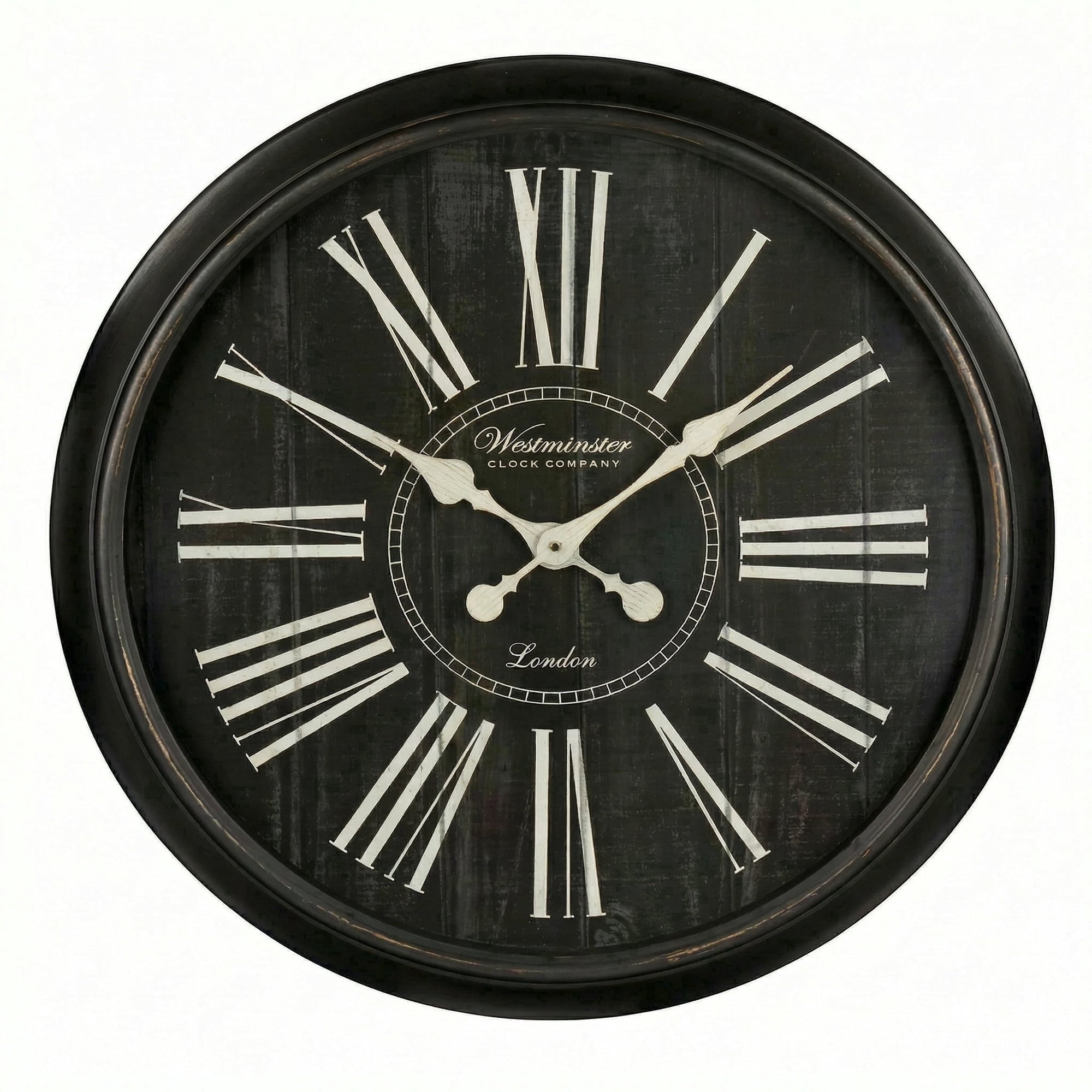 Westminster Clocks 24 Inch Quartz Farmhouse Oversized Wall Clocks, Silent Non-Ticking