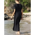 thumbnail image 4 of Traje de baño de bikini de manga corta con bordado para mujer, vestido de playa con abertura lateral, 4 of 4