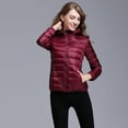 thumbnail image 2 of Ikevan Women Light Outerwear Solid Hooded Zippers Pocket Coat Down Jackets, 2 of 6