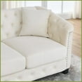 thumbnail image 4 of 60-Inch Modern Streamline 2-Seater Sofa with 2 Pillows, Teddy Fabric for Living Room Bedroom, 4 of 13