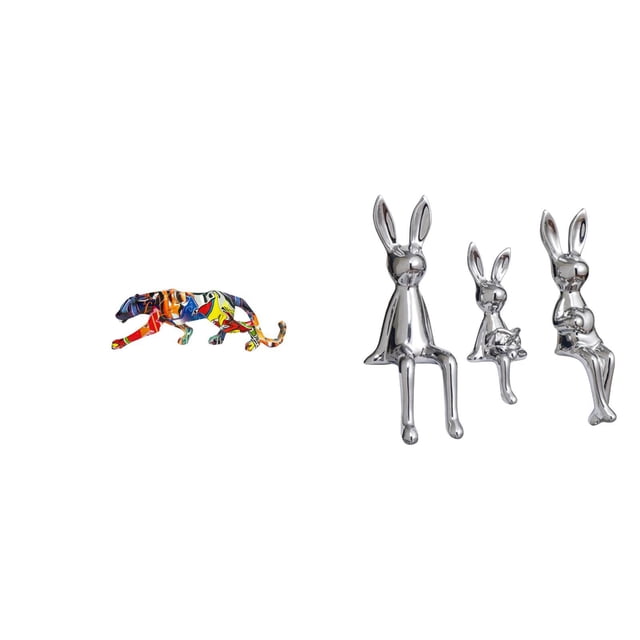 Escultura de animal caminando, figura decorativa, estatua, artesanía en cerámica, finamente tallada y pulida. Ideal para regalar, para salas de estar