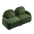 thumbnail image 5 of Teddy Fabric Soft Cloud-like Loveseat Sofa with Curved Backrest and Armrest, Curved Lumbar Pillows, Modular 2-Seater Couch with Supportive Double-Layer Cushion, Green, 5 of 10