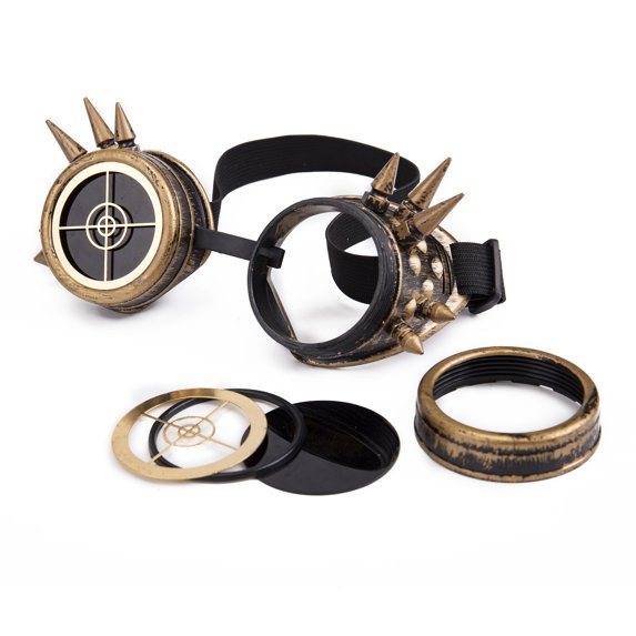 LELINTA Barbed Wire Led Light Steampunk Goggles Rainbow Kaleidoscope Sunglasses Special Lens Halloween Cosplay Goggles for Men and Women - Multiple Style to Choices