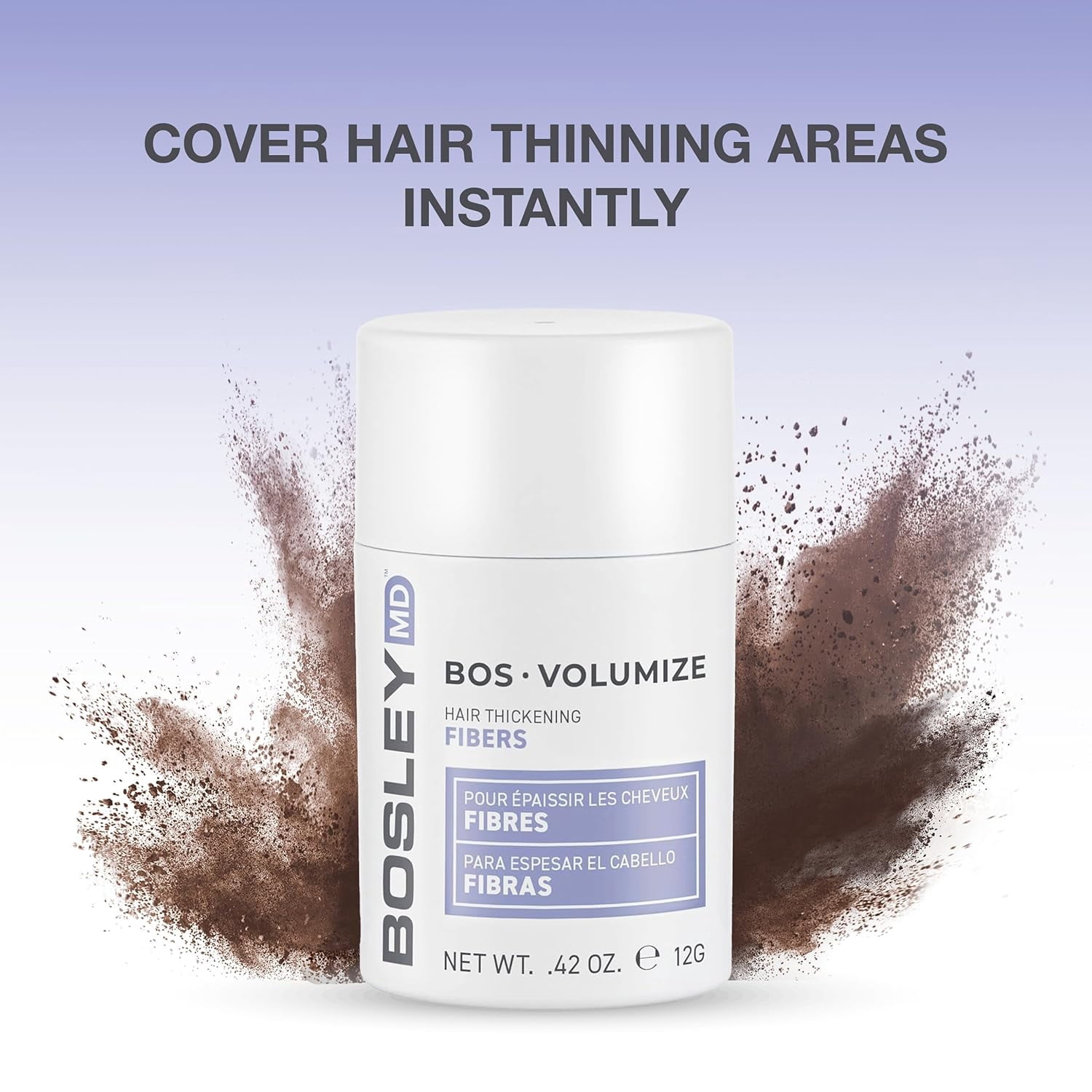 BosVolumize Hair Thickening Fibers - Dark Brown, 12 g