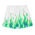 thumbnail image 5 of RYDCOT Mens Flame Graphic Basketball Sweatshorts Elastic Waist Drawstring Running Workout Shorts Summer Cool Casual Peachskin Plush Shorts Mint Green, 5 of 9