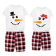 thumbnail image 1 of Conjunto de pijamas de pareja de Navidad para hombre y mujer, ropa de dormir corta, sombrero y pajarita, muñeco de nieve, adulto, 1 of 3