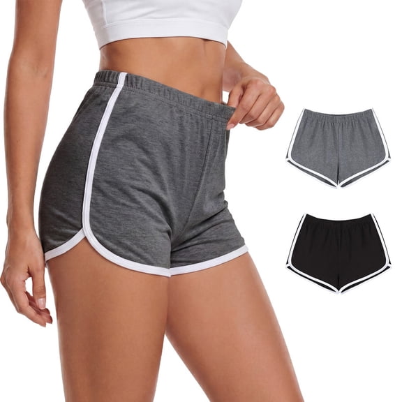 URATOT Women's Cotton Shorts, 2 Packs, Everyday Casual Shorts, Sizes S–XL