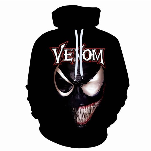 Venom spring and autumn men's 3D printing Venom hooded hoodie