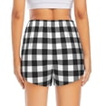 thumbnail image 4 of Goofa Black White Plaid Printed Women 2 in 1 Running Shorts,Quick Dry Athletic Workout Shorts,High Waisted Athletic Shorts with Liner Pockets-Medium, 4 of 9