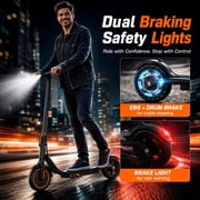 Electric Scooter for Adults and Teens, 350W Motor, 19 MPH Top Speed, Up to 19 Miles Range, 8.5” Solid Tires, Folding Commuter E Scooter with App and Dual Brake System