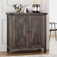 thumbnail image 2 of Ensemble d'Armoires de Rangement Style Ferme pour Entrée – Buffet Bahut 2 Pcs en Chêne Foncé avec Tablettes Ajustables et 2 Portes – Console Polyvalente pour l'Organisation du Salon, de la Salle à Manger, de la Cuisine Ou du Couloir, Chêne Foncé, 2 of 8