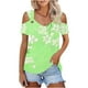 thumbnail image 1 of Camisas de Manga Corta para las Mujeres de Verano Sexy Frío Hombro Suéter Blusa Cuello en V Sólido, Ligero para Diario, 1 of 9