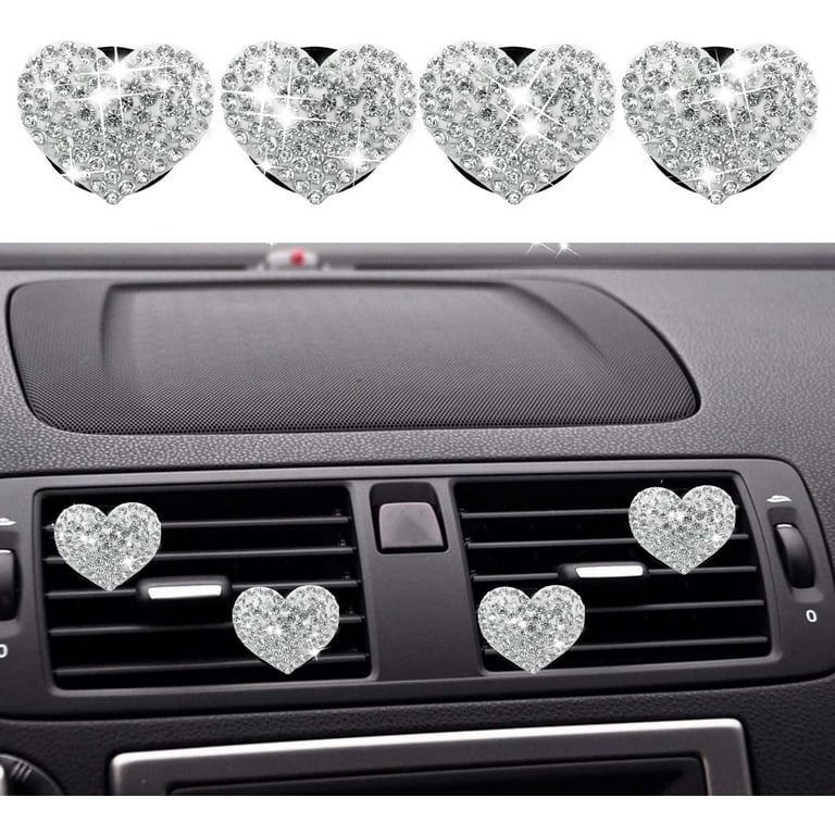 5 Pcs Bling Red Lips Air Vent Clips, Heart Shape Crystal Car Air Vent Clip  Charms Car Air Fresheners for Women Rhinestone Diffuser Vent Clip Cute Car