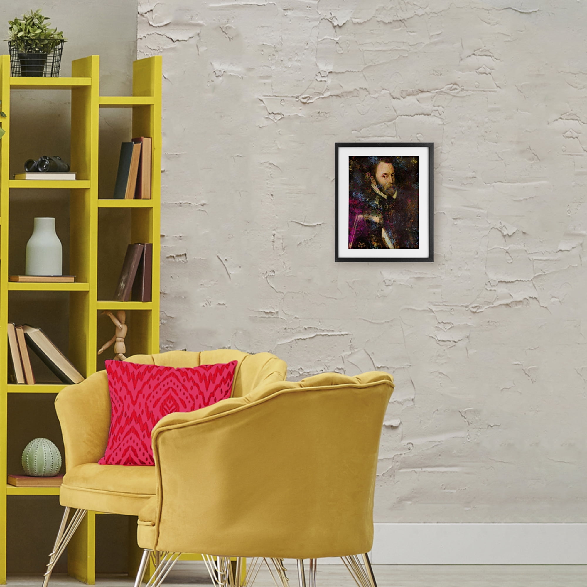 Stupell Industries Dappled Royalty Portrait Black Framed Print Under Glass, design by Sarah Adams