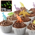 thumbnail image 4 of 96 Pack Glow in Dark Mini Dinosaur Bulk Toy Set, Dinosaur Party Favors for Kid, Dino Figure Cupcake Toppers, Birthday Decorations Goody Bag Filler, Classroom Prize, Pinata Stuffers, Halloween Treats, 4 of 5