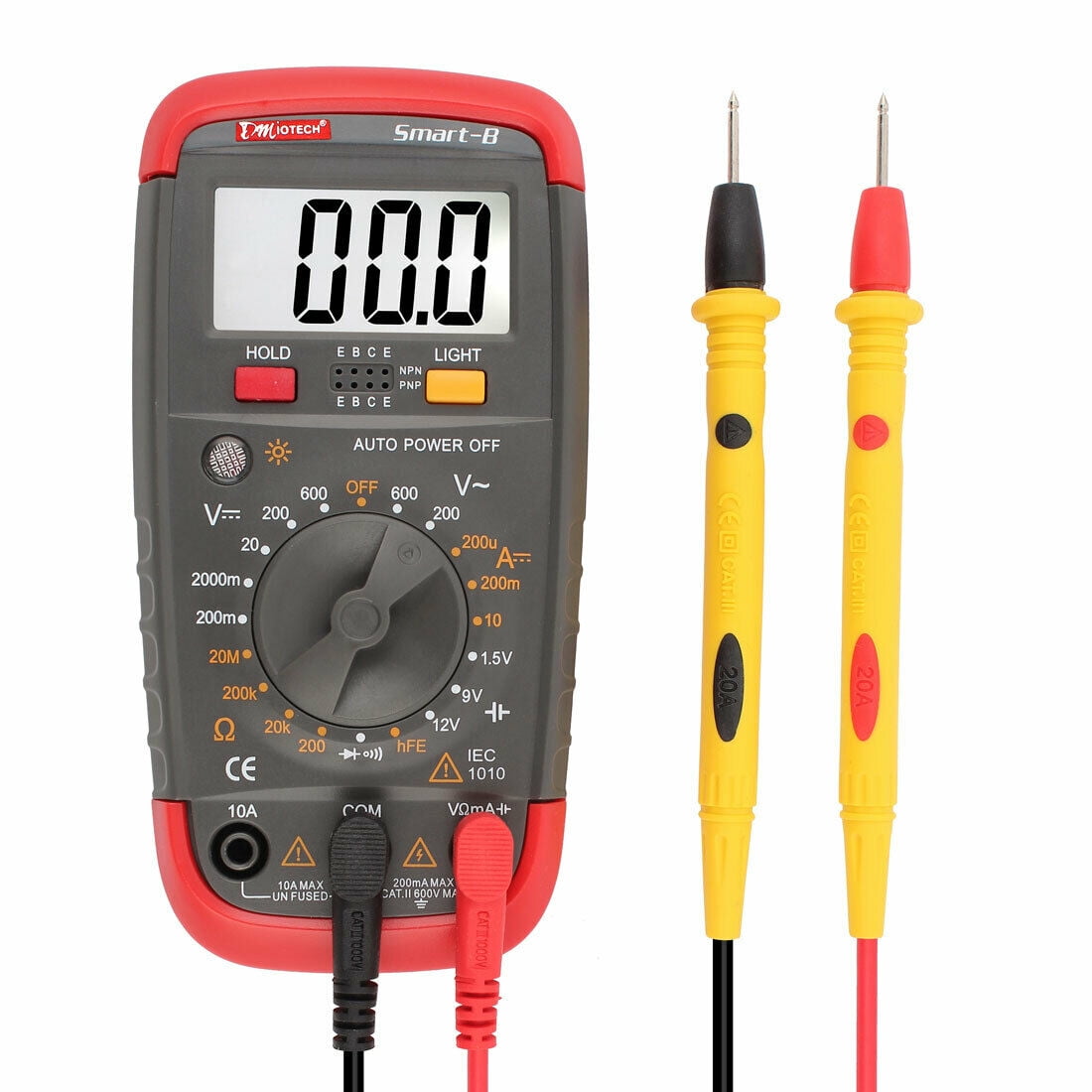 Digital Multimeter DMM Voltmeter Ammeter Battery Load Test hFE Auto