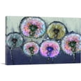 thumbnail image 1 of ARTCANVAS Colorful Dandelion Navy Blue Teal Pink Rectangle Canvas Art Print - Size: 40" x 26" (1.50" Deep), 1 of 9