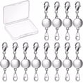thumbnail image 2 of 12Pcs Necklace Clasp Round-shaped Rhinestone Extender Chains Woman Mini Chains DIY Jewelry Locking Alloy Converter Jewelry Connector Making, 2 of 8