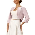 thumbnail image 4 of INSPIRE CHIC Women's Formal Bolero for Evening Dresses Half Sleeves Open Front Cocktail Shrugs M Pink, 4 of 5