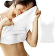 thumbnail image 2 of WTOBBY Supportive Women's Padded Camisole with Removable Chest Pad, Sexy Oversized Layering Tank Top, Soft Stretchy Plus Size Sleepwear Essential ,White M, 2 of 5