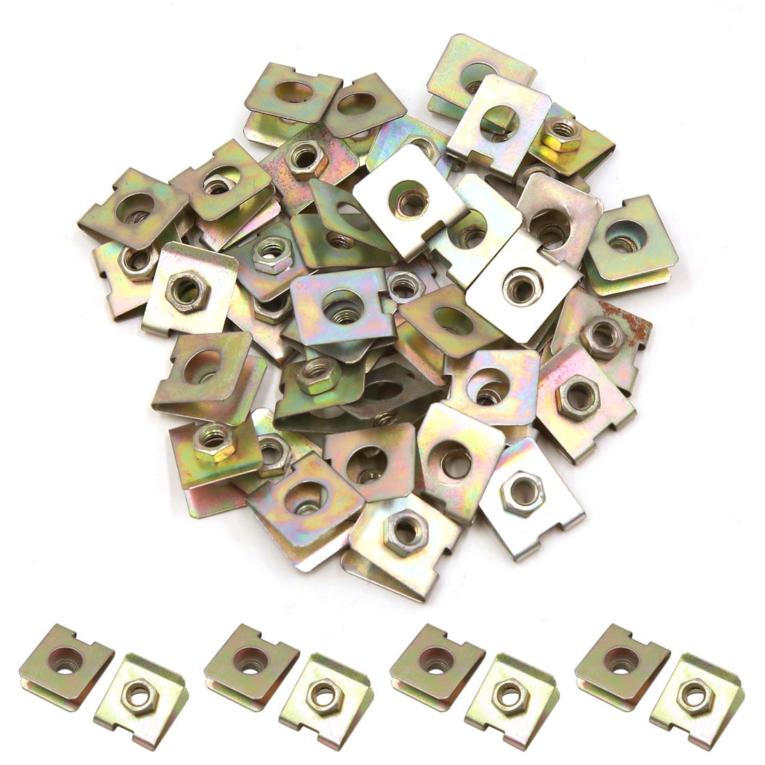 40 Pcs Metal Screw Fastener Rivet Bumper Fender Splash Guard Retainer Clips