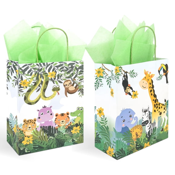 Bolsas de regalo DjinnGlory Jungle Safari Woodland Animal, paquete de 36