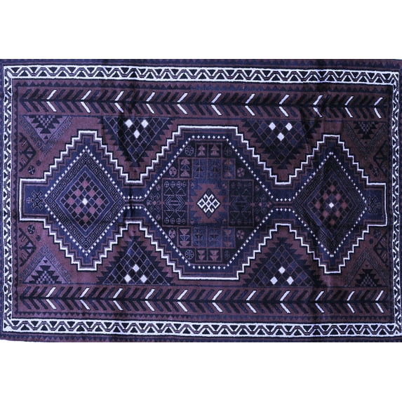 Ahgly Company Indoor Rectangle Persian Blue Traditional Area Rugs, 6' x 9'