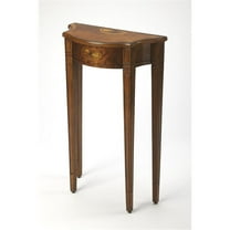 Maklaine Wood Modern Traditional Burl Console Table In Brown