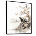 thumbnail image 2 of Designart "Turtle Sumi Asian Painting III" Asian Floater Framed Canvas Art Print, 2 of 7