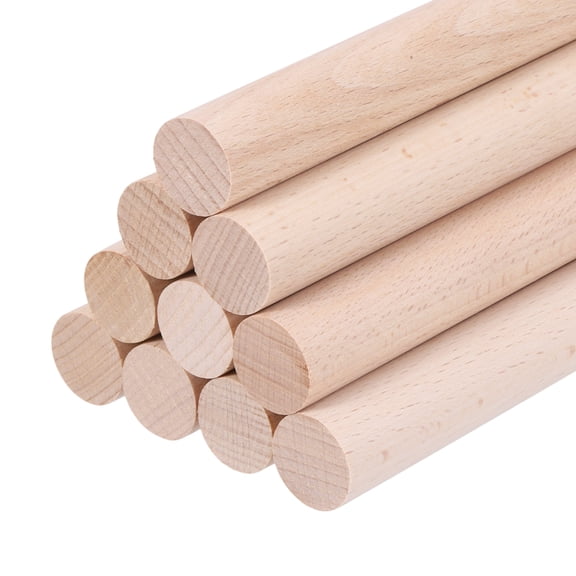 Wooden Dowel Rods,(14mm)1/2 x 8 Inch Round Wooden Rod for DIY,Pack of 10