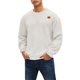 thumbnail image 1 of Ceisia Men's Relaxed Fit Long Sleeve Crew Neck Jacquard Sweatshirt with Shoulder Patch White M Gifts, 1 of 2