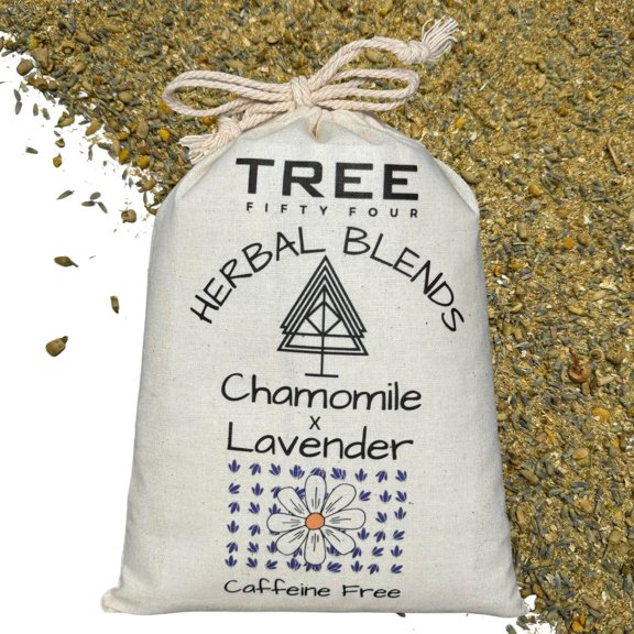 Chamomile & Lavender Herbal Blend in Double Drawstring Sachet, Loose, Organic 3 oz | Tree Fifty Four