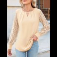 thumbnail image 4 of Camisas de Larga para Mujer, Blusas de Encaje, Ropa Informal de Negocios, Moda de Otoño, Blusas Tejidas Y2k Albaricoque S, 4 of 9