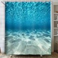 thumbnail image 3 of Blue Ocean Beach Shower Curtain, Nature Underwater Sea World Scene Bathroom Curtains Waterproof Fabric, 72x84 Inches, 3 of 6