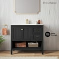 thumbnail image 2 of Chateau 36" Freestanding Bathroom Vanity in Black Oak with Sink Top, 2 of 9