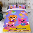 thumbnail image 4 of PINKFONG Conjunto de sábanas temático, trío de piezas, cómodo y amigable con la piel, diseño único, regalo de decoración para el hogar para familiares, amigos y fans,173X218cm, 4 of 6