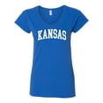 thumbnail image 2 of Wild Bobby State of Kansas College Style Women Standard V-Neck Tee, 2 of 6