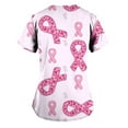thumbnail image 3 of YABCSAZ Breast Cancer Scrub Tops for Women/Short Sleeve Shirts/Crewneck Shirt/Sweatshirt/Tops with Blessed Breast Cancer Pink Ribbon/Breast Cancer Awareness Breast Cancer Survivor Gifts for Women, 3 of 3