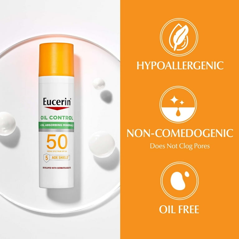 Eucerin Oil Control Face Sunscreen Lotion SPF 50 - 2.5oz 72140032234