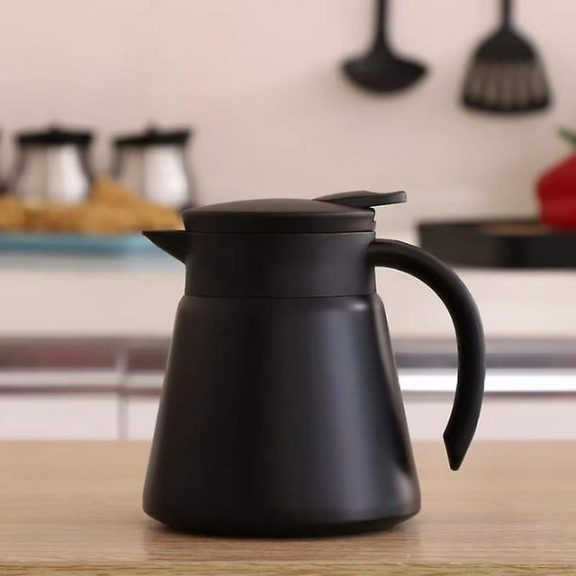 Rostfri Termoskanna/Dubbelväggig Vakuumisolerad Kaffekanna Med Tryckknappslock, För Kaffe, Te, Dryck 680ml