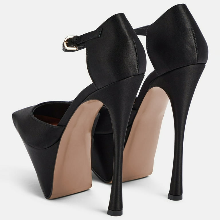 black satin dress pumps Sleek Black Dress - Satin Dress - Midi Dress - Sleeveless Dress
